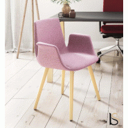 Chaise visiteurs RAN pieds bois - Mobel linea. - Chocolat_2