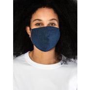 Masque barrière en denim - détails simili-cuir ou cuir - personnalisable - Made in France_1