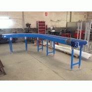 Transporteur à chaîne plastique - horizontal avec bande modulaire et châssis acier ou inox_1