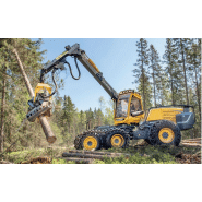 Abatteuse à roue équipée survitaminée, équipée d'une grue de 270knm - eco log 580