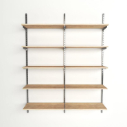 Élément suivant Global chrome 5 tablettes chêne clair L90xH240cm_1