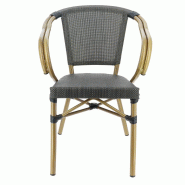 Fauteuil exterieur restaurant Biarritz - BRONZE_1