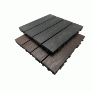 Pack 1 m² caillebotis en bois composite coextrudé - 11 pièces 30x30 cm - Coloris Ambre - Surface couverte : 1 m²_1