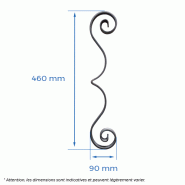 Volute H.460 x L.90 mm - plat 12 x 6mm_1