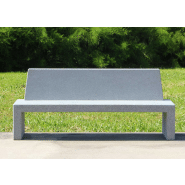 Banc public Volga R UM369RG - béton préfabriqué armé - gris granite aspect rugueux_1