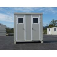 Bungalow sanitaire de chantier avec un WC à l'anglaise, une douche et un lave-mains -  SD1_1