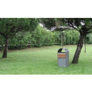 Lótus - poubelle publique - Larus - acier et bois FSC - 120L_1