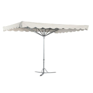 Parasol de marché monté - armature alu 3x2,5m - toile écru beige + housse_1