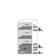 Armoire de sécurité S-CLASSIC-90 modèle S90.129.060.WDASR - Réf 30241-001-33499 - Type 90 pour substances inflammables selon NF EN 14470-1_1
