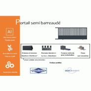 Portail coulissant semi barreaudé - 4000 / 1900_1