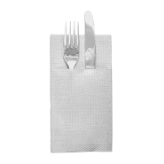 Serviette-étui pour couverts effet tissu gris 40x40cm - par 700_1