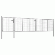 Vidaxl portail de jardin acier 500 x 100 cm argenté 144353_1
