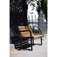 Banc public Gripsholm réf 8037041 - Hags - brun/noir, 1900 mm de long_1