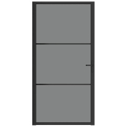 Vidaxl porte intérieure 102,5x201,5 cm noir verre esg et aluminium 350563_1