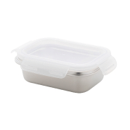 Lunch box en acier inoxydable - 650 ml avec couvercle hermétique en plastique PP - Couleur argenté_1