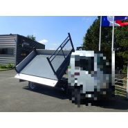 Benne triverse Jocquin - hayon arrière en acier électro-zingué peint 450 mm - ridelles rabattables et basculement hydraulique_1