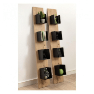 Étagère déco design - finition bois de chêne miel - gamme STYLE - L30 x H180 x P19 cm_1