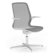 Maglia Meeting - Chaise de bureau ajustable - Coque noire ou blanche - Résille noire ou grise - Base en aluminium poli ou noir_1
