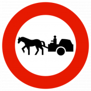 Panneau d'interdiction B9C - Accès interdit aux véhicules à traction animale - Normes NF et CE_1
