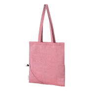 Tote bag en coton recyclé - Pliable avec longues anses - 120 g/m² - Rouge_1