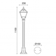 Borne lumineuse extérieure Indura Mini 4 - Résine noire IP55 - Hauteur 1100 mm - Ampoule E27_1