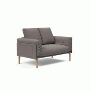 Canapé convertible design Rollo Bow - pieds en chêne - tissu Mixed Dance Grey - Innovation Living_1