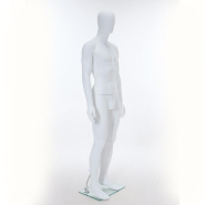 Mannequin homme Modulable Jambes Droites Blanc Mat H185cm_1