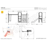 Jeux multi-activités CONJUNTO 4 MEC-004 - barre pompier, rampe, glissière - Hauteur 3160 mm - Fabregas_1