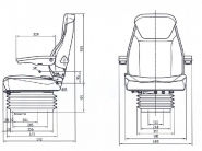 Siege tracteur suspension mecanique etroite mgv84 / c1_1