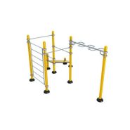 Station Snake - HER-11 - Ensemble Street Workout compact avec banc abdos, barres de traction et échelle verticale_1