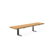 Banc en acier inoxydable et bois durable classe IV - Référence MUB5 - Design style lévitation - Longueur 2m disponible_1