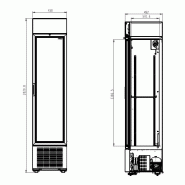 Réfrigérateur 1 porte en verre noir 232l l450 7464.0200 combisteel_1