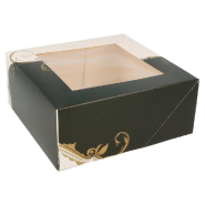 Boîte pâtissière à fenêtre Baroque 18x18x7,5cm - par 200_1