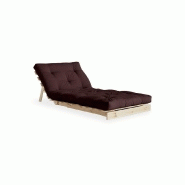Fauteuil convertible futon ROOTS en pin naturel - Coloris marron - Couchage 90 x 200 cm_1