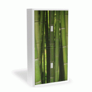 Armoire à rideaux avec décor nature - EasyOffice. - Bamboo, Haute_1