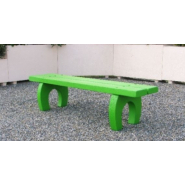 Banquette Chêne arrondie en béton armé - Livrée en kit avec boulonnerie et notice de montage - Longueur 185 cm, Largeur 40 cm, Hauteur 47 cm, Poids 150 kg_1