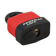 Cadenas à clé Bumper 45 mm - Corps acier zingué PVC - Rouge - Réf. 00002832 - THIRARD_1
