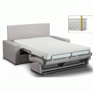 Canapé convertible OPERA 4 places - système ouverture express - matelas 16 cm - velours gris silver - tête de lit intégrée_1