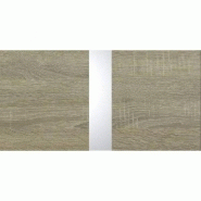 Lit Caramella 140 x 190 cm - Chêne naturel et rechampis chrome brillant_1