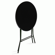 Mange-debout pliant noir - Table haute 110 cm - Plateau PEHD et structure acier époxy - Diamètre 80 cm_1
