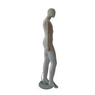 Mannequin Couture Homme Écru Tête Abstraite Bras Articulés Bois Naturel H185cm_1