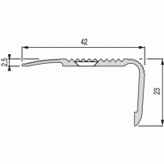 Nez de marche en aluminium pour usage tertiaire intérieur ou extérieur modèle 43v - médium à visser finition naturel
