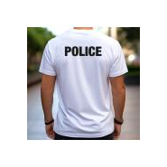 Tshirt blanc marquage Police - Militaires, Gendarmerie, Police et Sécurité_1