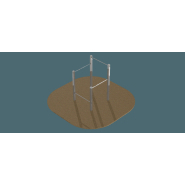 Station barres fixes 4 - Référence SBF4 - Tractions et dips - Acier inoxydable - Norme NF EN 16630 : 2015_1