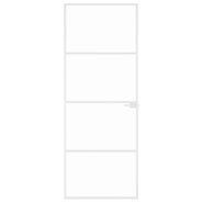 Vidaxl porte d'intérieur blanc 76x201,5 cm trempé verre aluminium fin 153666_1
