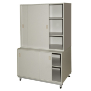 Armoire double-corps portes coulissantes - Profondeur 600 mm - Réf ADCPC-2 - BIOLAB - Très grands volumes et structure métallique robuste_1