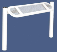 Assis-debout inox brossé - Structure en tube acier Ø 76mm - Assise perforée 2mm_1