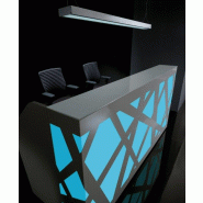 Banque d'accueil lumineuse Zig Zag avec accès PMR - MDD - Droite, Blanc, 260_1