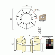 Bureau call center 7 places forme marguerite avec cloisons acoustiques. - anthracite, 7 places, beige da054_1