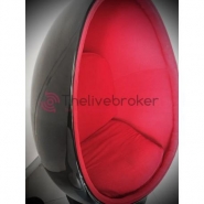 Fauteuil design rouge et noir - oeuf egg chair_1